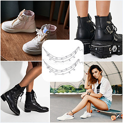 Alloy Butterfly Charms Multi-layer Boot Strap Chains&nbsp;AJEW-WH20048-22P