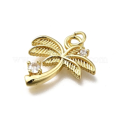 Brass Micro Pave Cubic Zirconia Pendants&nbsp;KK-C090-12G