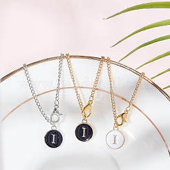 Flat Round with Letter Alloy Enamel Wine Glass Charms&nbsp;AJEW-AB00184-09