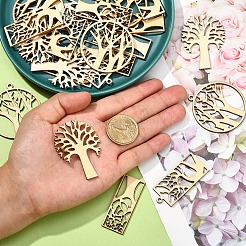 100Pcs Wood Pendants&nbsp;WOOD-CJ0001-62