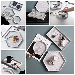 Rectangle Porcelain Flat Round Jewelry Plate&nbsp;DJEW-I015-02