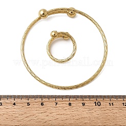 201 Stainless Steel Cuff Bangles & Cuff Rings Sets&nbsp;SJEW-Z004-01G-02