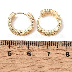 Brass Micro Pave Cubic Zirconia Hoop Earrings&nbsp;KK-CBACA55-01G
