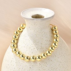 Rack Plating Brass Round Beaded Slider Bracelet for Women&nbsp;BJEW-B066-01A-02