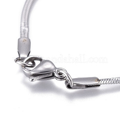 Non-Tarnish 304 Stainless Steel Flat Snake Chain Necklaces&nbsp;NJEW-F277-02B-P