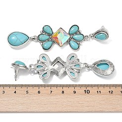 Alloy Synthetic Turquoise Dangle Stud Earrings&nbsp;LS-EJEW-U053-05AS