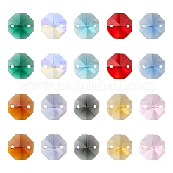 100Pcs 10 Colors Electroplate Glass Links Connectors&nbsp;EGLA-LS0001-07