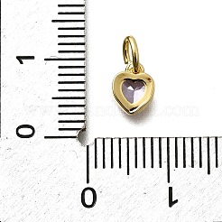 Brass Micro Pave Cubic Zirconia Charms&nbsp;KK-P295-14G-03