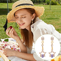 24Pcs 4 Styles Brass Cubic Zirconia Stud Earring Findings&nbsp;KK-UN0002-77