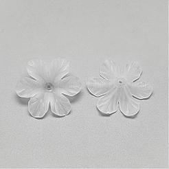 6-Petal Transparent Acrylic Bead Caps&nbsp;FACR-S016-SB518