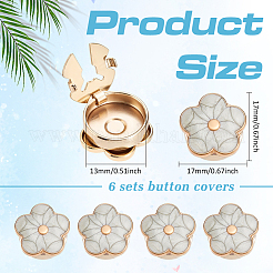 6Pcs Zinc Alloy Cufflinks&nbsp;BUTT-ME0001-50B-02