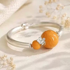 Round Resin Alloy Flower Bangles for Women&nbsp;WG4C6B7-01