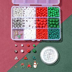 Christmas Theme DIY Acrylic & Plastic & Glass Seed Beads Bracelet Kits&nbsp;DIY-FS0006-55