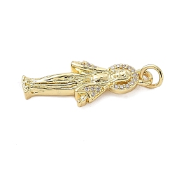 Brass Micro Pave Cubic Zirconia Pendants&nbsp;KK-K368-02B-G