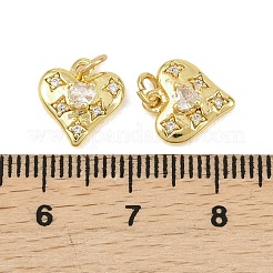 Brass Micro Pave Clear Cubic Zirconia Charms&nbsp;KK-D218-21G-01