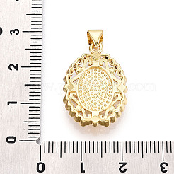 Brass Micro Pave Cubic Zirconia Pendants&nbsp;KK-T071-90G