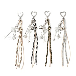 4Pcs 4 Colors Polyester Cord & Alloy & Plastic Pendant Decorations&nbsp;HJEW-JM04341