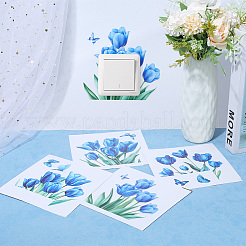 8Bags 4 Styles Flower PVC Bedroom Home Decoration Switch Stickers&nbsp;DIY-GF0011-65C