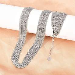 304 Stainless Steel Multi-strand Necklaces for Women&nbsp;NJEW-D326-01P