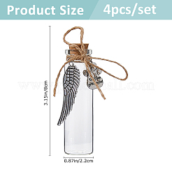4Pcs Transparent Glass Empty Bottles&nbsp;AJEW-FH00032
