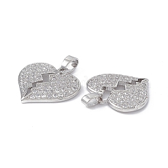 Brass Clear Cubic Zirconia Pendants&nbsp;KK-E068-VA124-1
