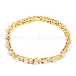 Brass Pave Clear Cubic Zirconia Tennis Bracelets for Women&nbsp;KK-CBA68DA-08G