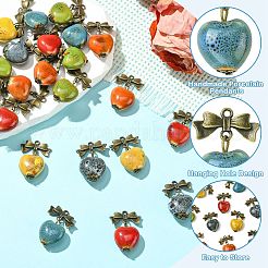 24Pcs 6 Colors Handmade Porcelain Pendants&nbsp;PALLOY-CJ00162