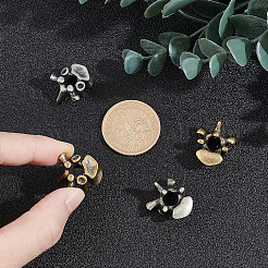 4Pcs 2 Colors Vertebrae Shaped Brass Beads&nbsp;KK-NB0002-98