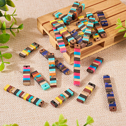 24Pcs 12 Styles Translucent Resin & Walnut Wood Big Pendants&nbsp;RESI-TA0002-05