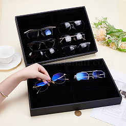 8 Grids MDF Cover with PU Leather Sunglasses Organizer Display Storage Holder&nbsp;ODIS-WH0099-129
