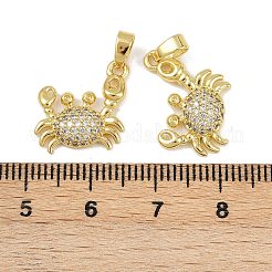 Brass Micro Pave Cubic Zirconia Pendants&nbsp;KK-F908-04G