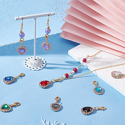 24pcs 2 Style Brass Cubic Zirconia & Alloy Rhinestone Pendant Decorations&nbsp;HJEW-PH0001-72