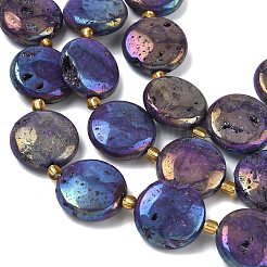Electroplated Natural Druzy Geode Crystal Beads Strands&nbsp;G-G459-04G