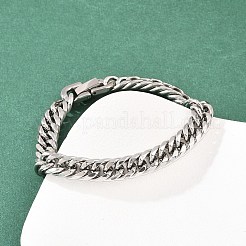 304 Stainless Steel Cuban Link Chain Bracelets&nbsp;BJEW-G766-01P-01
