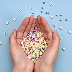 1633Pcs Disc/Flat Round & Flower Polymer Clay Beads&nbsp;CLAY-SZ0001-75