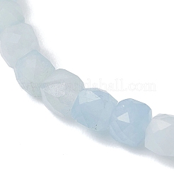 Natural Aquamarine Beaded Stretch Bracelets for Women&nbsp;BJEW-JB13335-02