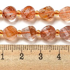 Natural Red Hematoid Quartz/Ferruginous Quartz Beads Strands&nbsp;G-M443-B07-02