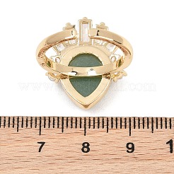 Brass with Natural Green Aventurine Finger Rings&nbsp;GG-CBACC2B-07G-06