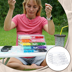 1Pc Plastic Multi-Compartment Nail Art Storage Box&nbsp;AJEW-WA0005-07