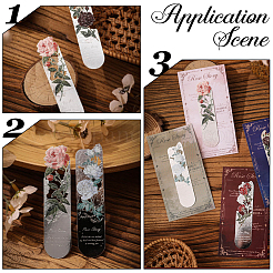 4Pcs 4 Styles Brass Flower Bookmarks&nbsp;AJEW-SP0002-28B