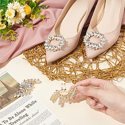 4Pcs 2 Styles Alloy Rhinestone Shoe Decoration&nbsp;DIY-FG0004-73