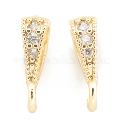 Brass Micro Pave Clear Cubic Zirconia Pendants&nbsp;ZIRC-O042-01G