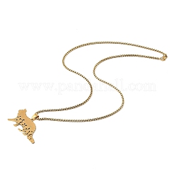 201 Stainless Steel Hollow Cat Shaped Pendant Box Chain Necklaces&nbsp;LS-NJEW-M086-06G