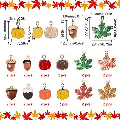 24Pcs 12 Style Autumn Theme Alloy Enamel Pendants&nbsp;ENAM-SC0003-59