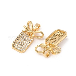 Brass Micro Pave Clear Cubic Zirconia Pendants&nbsp;KK-G543-19G-01