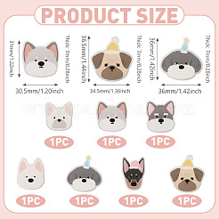 7Pcs 7 Colors Cartoon Dog Acrylic Brooch&nbsp;JEWB-TA0001-37
