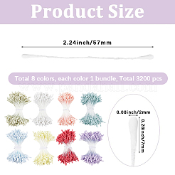 8 Bundles 8 Colors Gypsum with Cotton Cord Artificial Flower Core&nbsp;DIY-GF0014-56