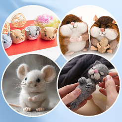 10 Styles Needle Felting Wool Roving&nbsp;DIY-GF0011-03