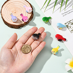 24Pcs 8 Colors Resin Birds Figurine Display Decorations&nbsp;DJEW-SP0001-16