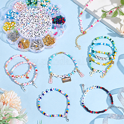DIY Glass & Acrylic Beads & Stainless Steel Charm Bracelets Making Kits&nbsp;DIY-PH0029-20